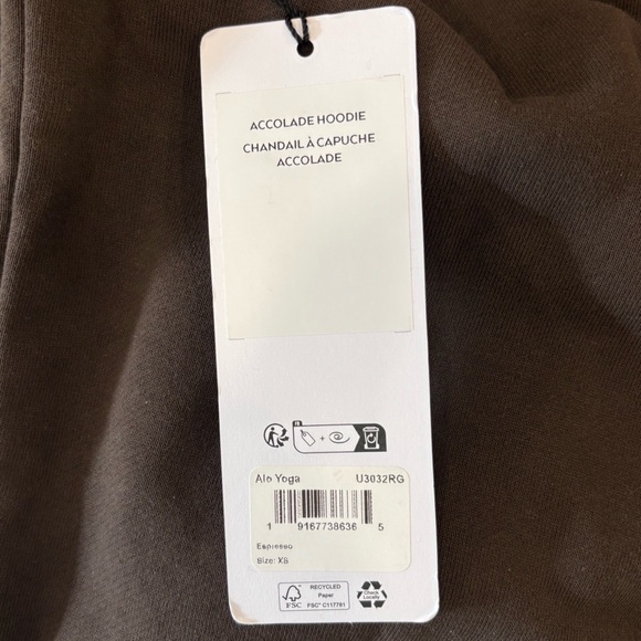 NWT Alo Accolade Hoodie In Espresso Size XS - Picture 6 of 9